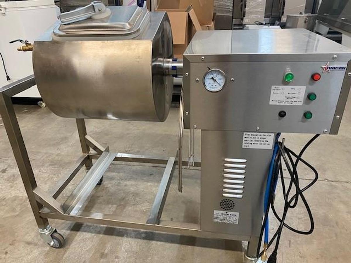 Used OMCAN Stainless Steel Mobile Vacuum Meat Marinator, 100V, 1/4HP - MM-CN-0040 / 41514