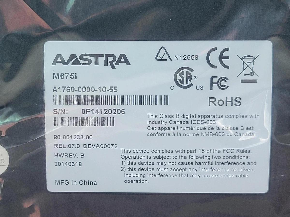 Used In Factory Box- AASTRA Expansion Module and Accessories M675I
