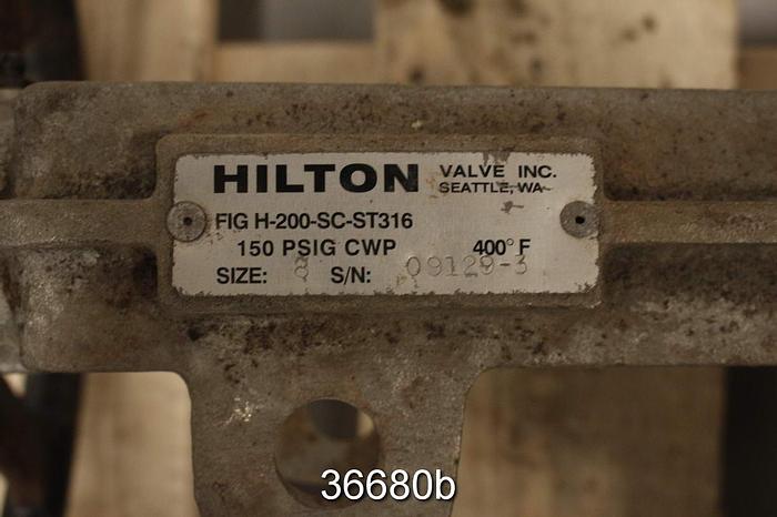 Used Hilton 8" Hand Operated Knife Gate Valve #36680