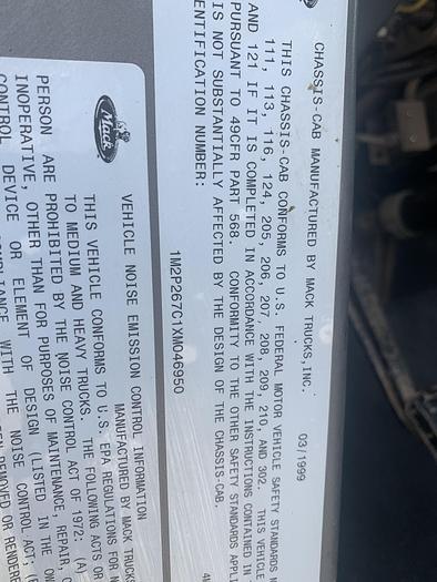 Used 1999 Mack RD 688S Tri Axl Dump Truck