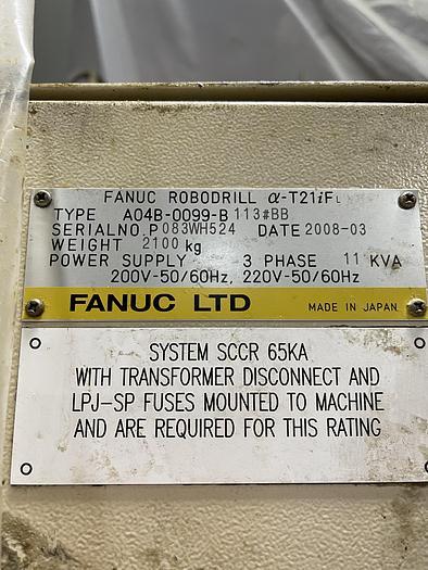 Used FANUC ROBODRILL T21iF