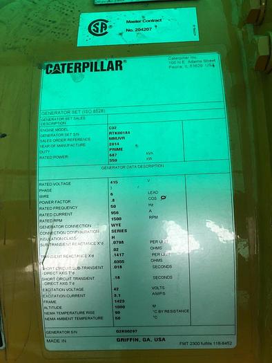 Caterpillar generators Marine Tier II with class certificates