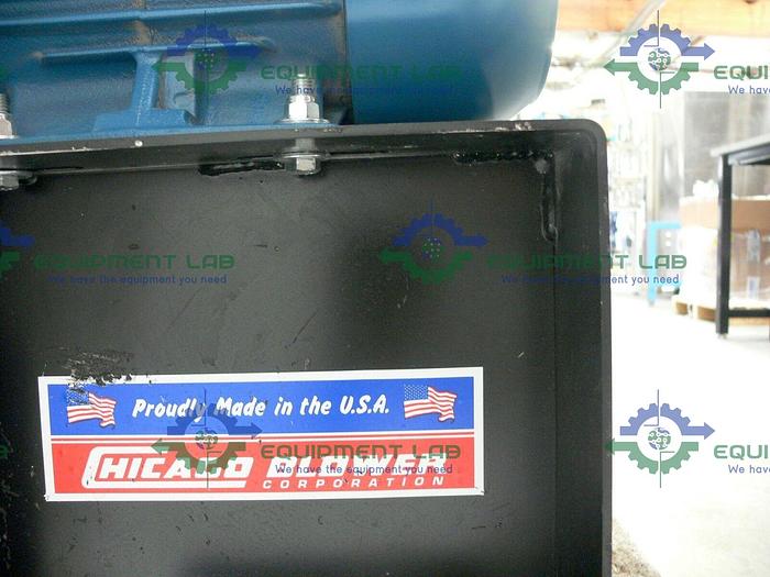 Used WEG 5HP Chicago Blower size 1500 w/ Aeroacoustic 8-TA-2A Tubular Silencer