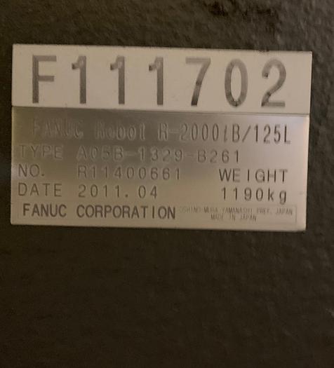 Used FANUC R2000iB/125L 6 AXIS CNC ROBOT WITH R30iA CONTROLLER