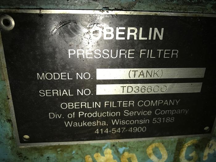 Used OBERLIN PRESSURE FILTRATION SYSTEM MODEL OPF-7-MD