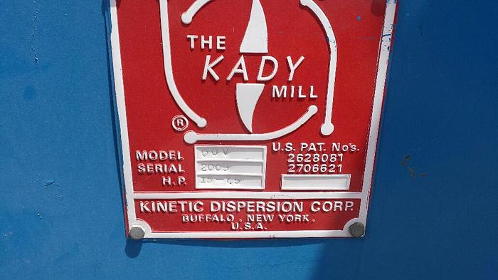 Used Mill, Dispersion, Kady, S/st, 15 HP, Mdl OOV, Jkt, #S739869