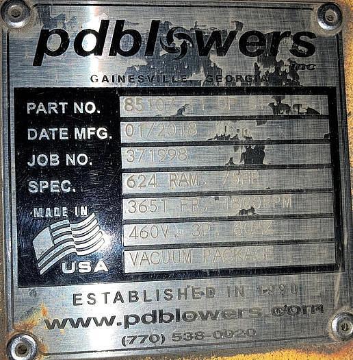 Used PdBLOWER PRESSURE PACKAGE WITH ROOTS 624 RAM TR POSITIVE DISPLACEMENT BLOWER