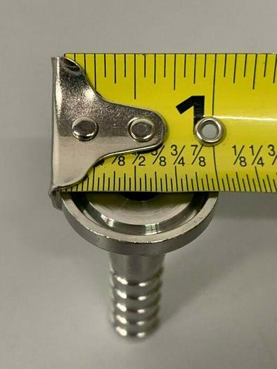 Used Stainless Steel Sanitary 3/8" Hose Fitting To 1/2" Sanitary Fitting