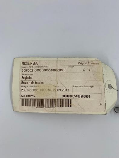 Bizerba Spare Parts Zugfeder Part No. 654800908000