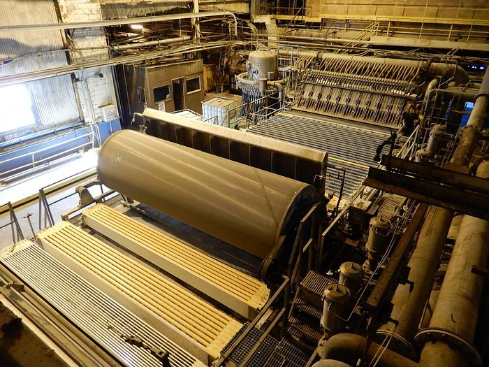 Used 156" (3.92M) TRIM FOURDRINIER PAPER MACHINE 2,200 FPM NEW ALLEN BRADLEY DRIVE SYSTEM IN 2008 50/60 HZ