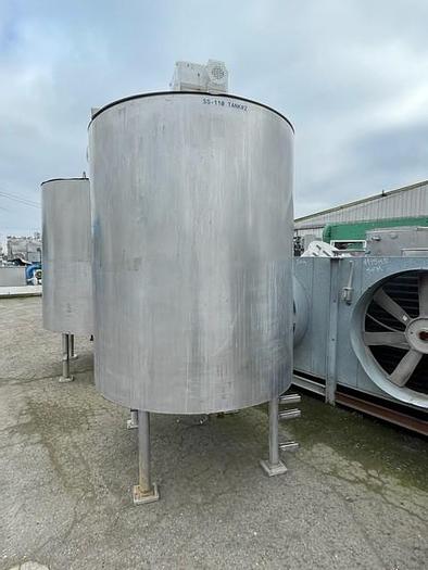 Used 850 Gallon Stainless Steel Jacketed Mix Tank with Sweep Agitation