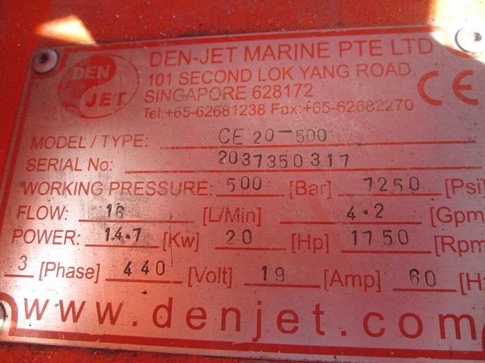 Used Den Jet CE20-500 Water Blaster