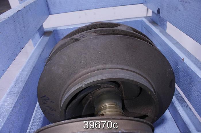 Used Goulds 3405 M 8x10x12 Rotating Assembly, 6-Vane, 12" Impeller #39670