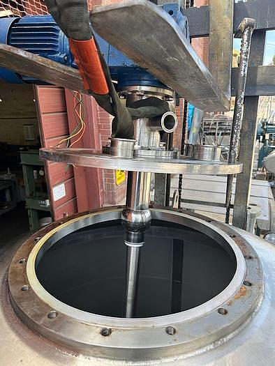 Used 500 LITER (132 GALLON) MIX TANK WITH JACKET AND CONE BOTTOM