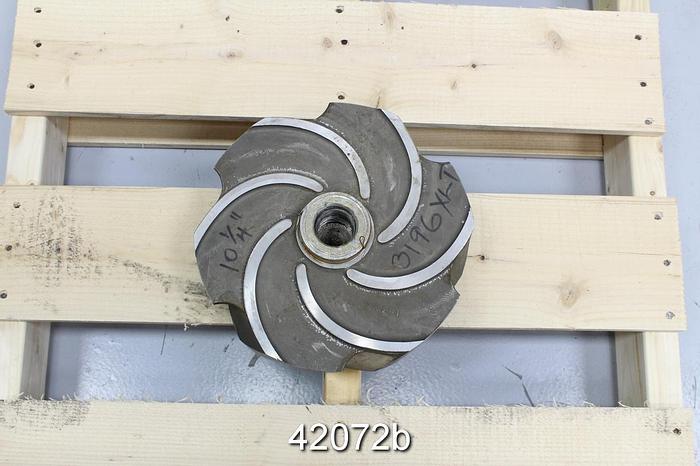 Used Goulds 3196 6x8x13 6-Vane 10.25" Stainless Steel Impeller #42072