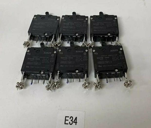 Used Idec Izumi Corp NH1S-1111 Single Pole Circuit Protector (Lot Of 6)