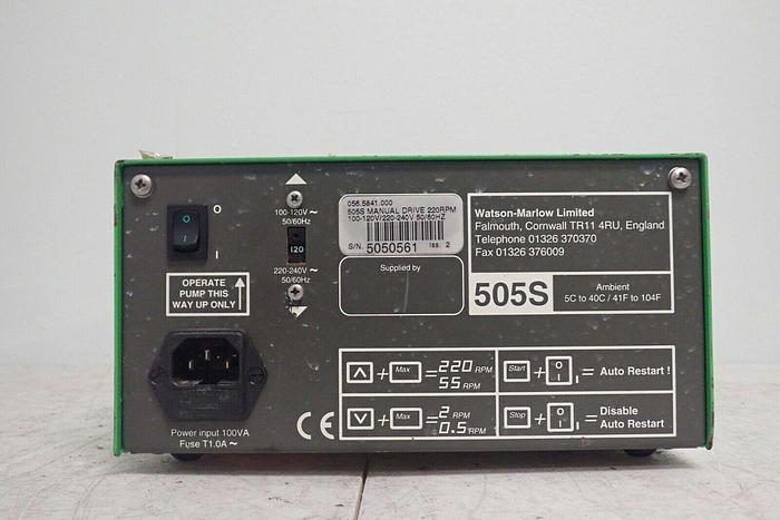 Used Watson Marlow 505S Digital Peristaltic Pump 220RPM  41000000010