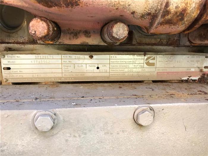 Used 1988 Cummins KTTA19-GS2 Engine & 500 KW DIESEL GENERATOR