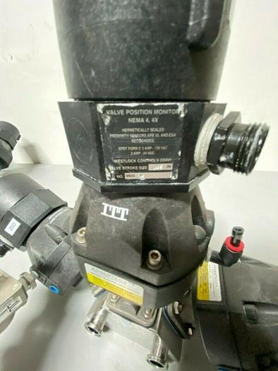 Used 3 ITT Pure-Flo A108 Stainless Steel Diaphragm Valves w/ Position Monitor