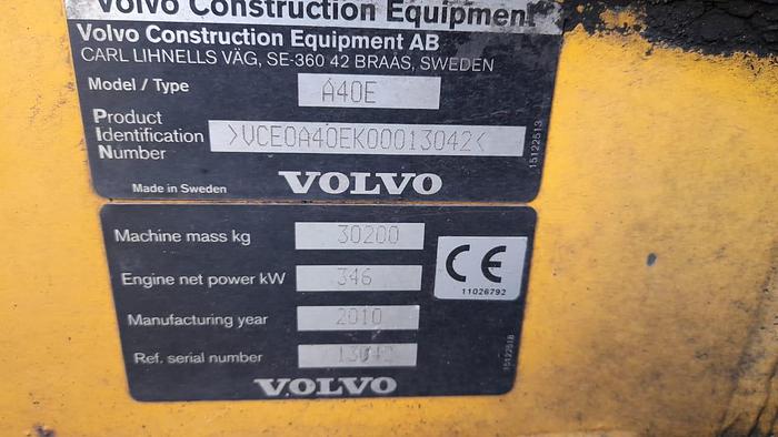 Used Volvo A40E Dumper