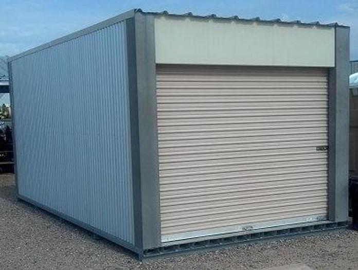 10 ft x 20 ft Janus International Portable Storage Building/Shed; (2) 9 ft x 9 ft roll-up end doors