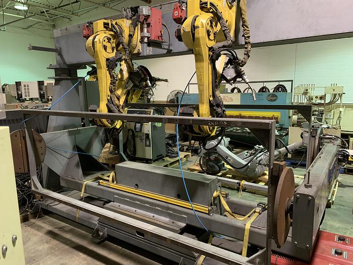 Used TEC WELD ROBOTIC DUAL TRUNION WELDING CELL WITH 2 FANUC ARCMATE 120iB'S