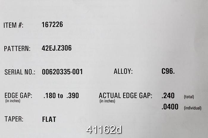 Unused Beloit DD3000/DD4000 42" Refiner Plates #41162