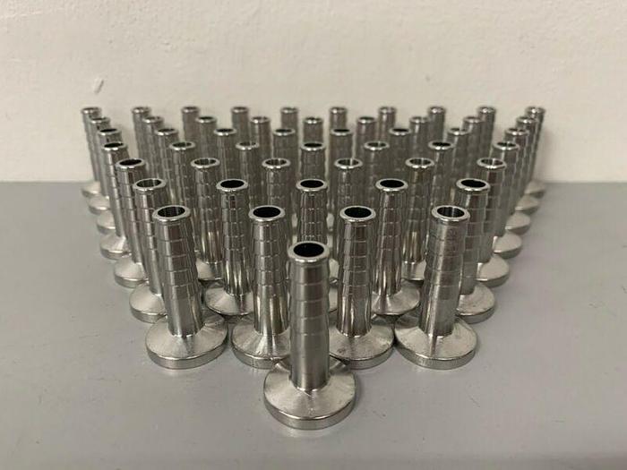 Used Stainless Steel Sanitary 3/8" Hose Fitting To 1/2" Sanitary Fitting