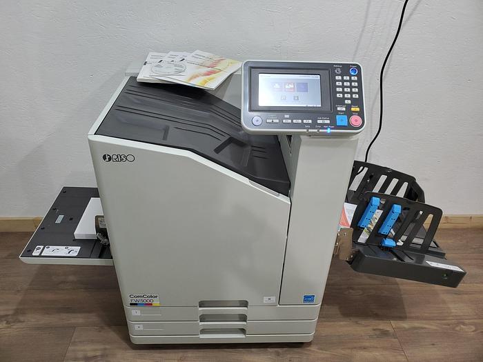 Used Riso ComColor FW5000 Full Color Inkjet Printer with Auto Stacking Tray. Only 647K Meter!