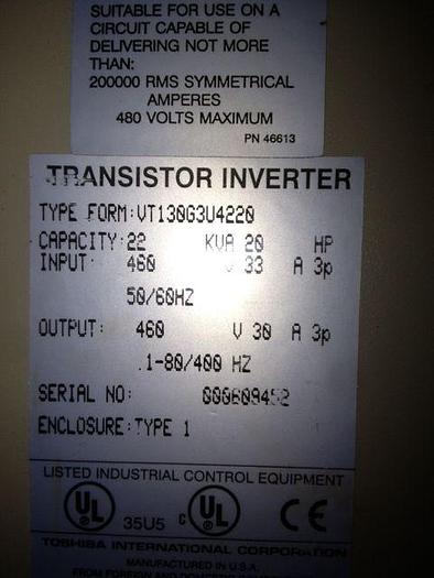 Used Toshiba Variable Frequency Drive
