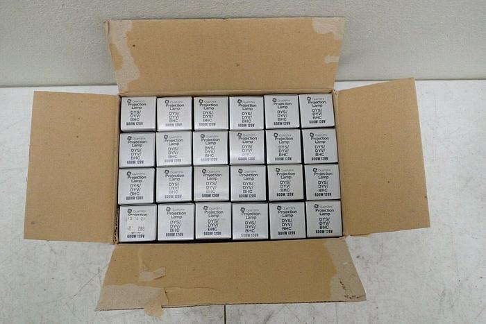 Used Case of 24 GE DYS/DYV/BHC Quartzline Projection Lamps Bulbs 600W 120V