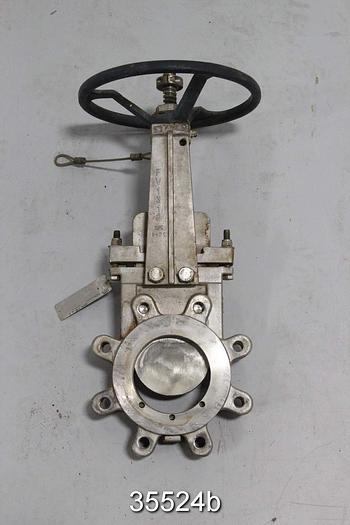 Used Fabri FV-C6702426500 4" Hand Operated Knife Gate Valve #35524