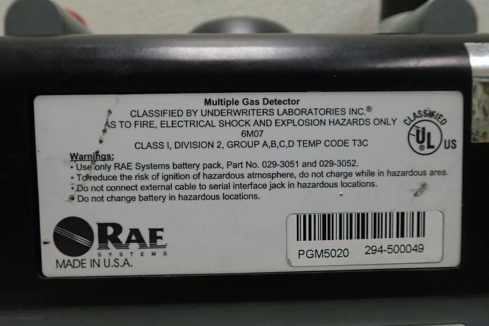Used RAE AreaRAE Multiple Gas Detector Monitor with Accessories Kit & Case