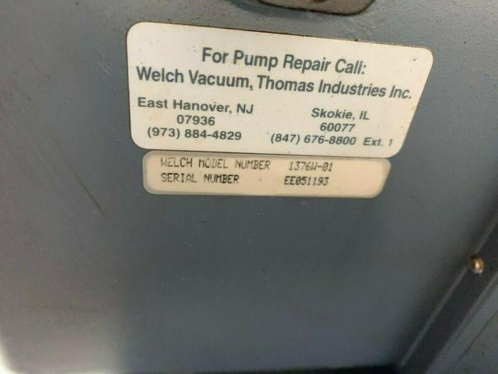 Used Welch 1367W-01 DuoSeal Rotary Vane Vacuum Pump