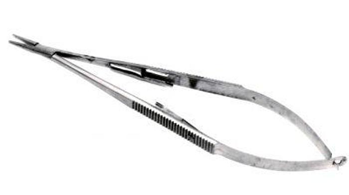 Used Ophthalmic Holder Suture Needle Castroviejo Straight with Catch 130mm