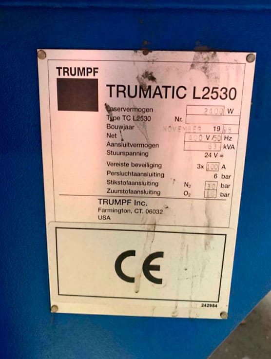 Used Trumpf  Trumatic L2530 - Plasma Cutting - 1998