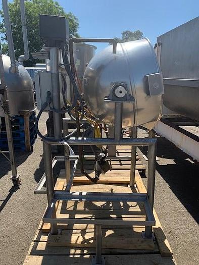 Used 70 Gallon Burkhard Jacketed Stainless Steel Tilting Steam Kettle
