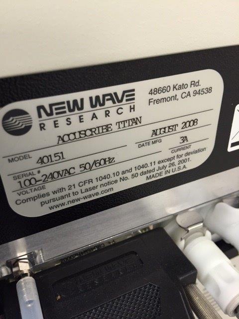 Used Newwave Research Accuscribe Titan Laser Scribe - Manual System