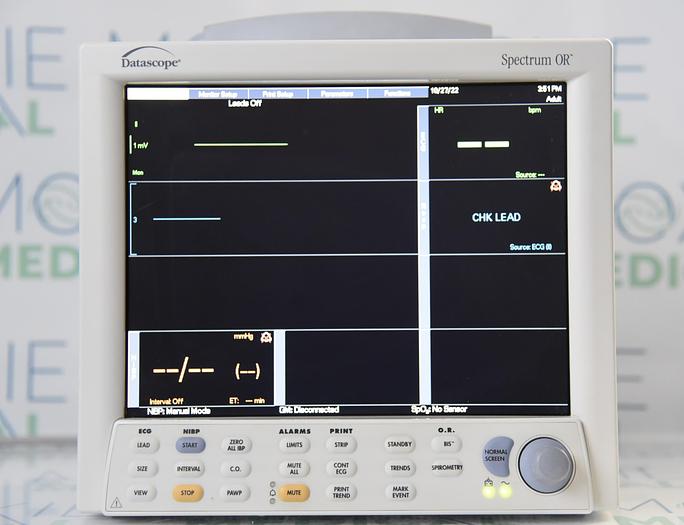 Used Datascope Spectrum OR Patient Monitor ECG Masimo SpO2 NIBP Printer & Accessories 