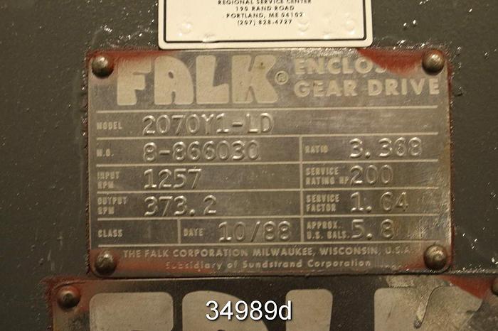 Refurbished Falk 2070Y1-LD Enclosed Gear Drive, 3.368/1 Ratio #34989