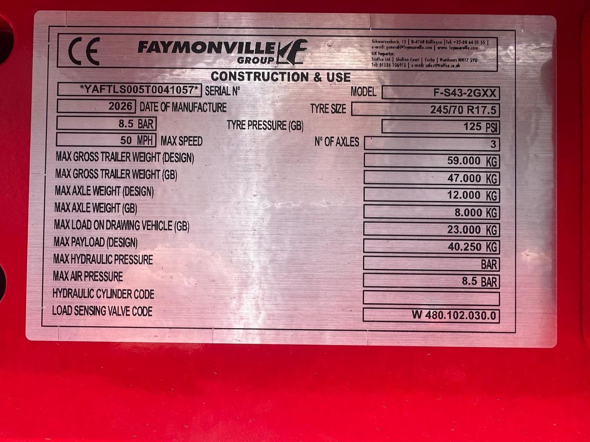 2026 Faymonville 3 axle low bed 🚨IN STOCK NOW🚨
