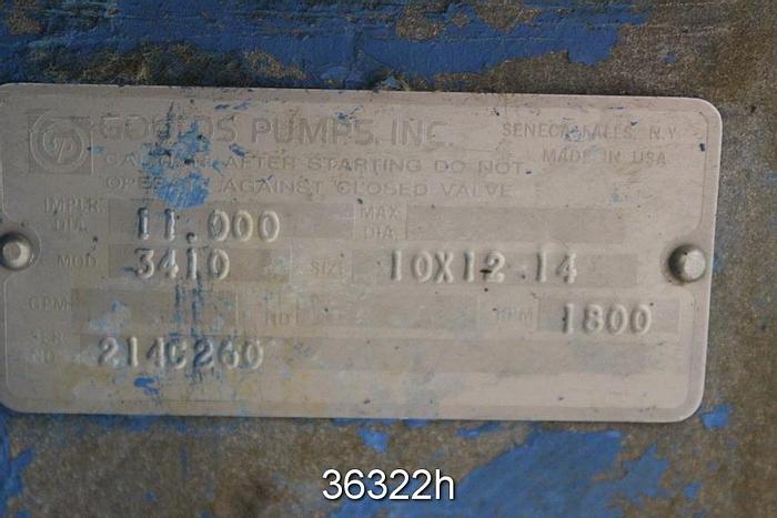 Used Goulds 3410 Split Case Pump, 10x12x14 #36322