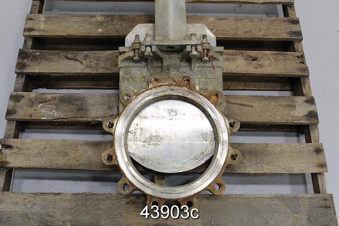Used Fabri-Valve 10" Hand Operated Knife Gate Valve, CF8M Body #43903