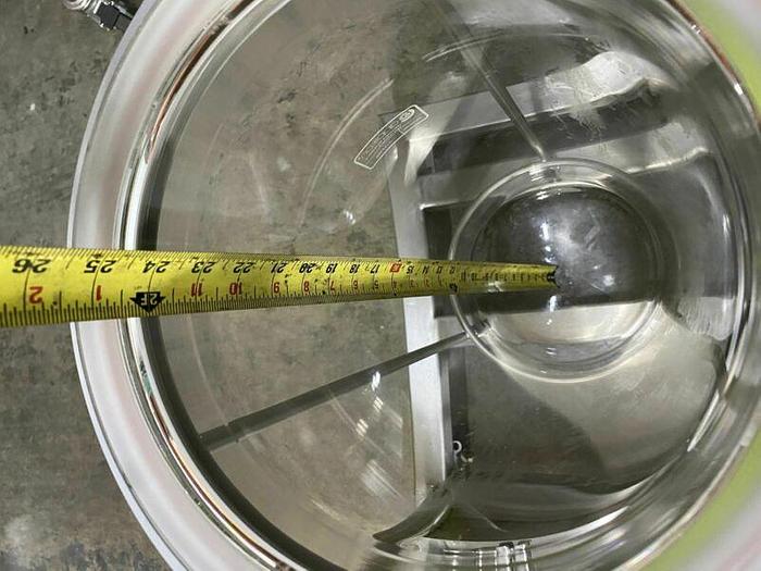 Used Applikon 30 Liter Glass Reactor w/ Stainless Steel Rolling Cart