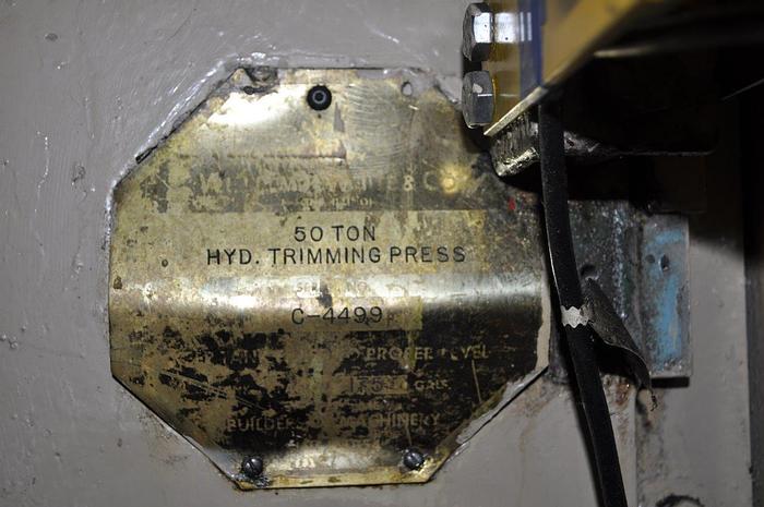 Used 50 TON WILLIAMS & WHITE 4 POST HYDRAULIC PRESS