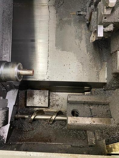 Used 2007 Haas CNC Lathe SL-10T & Servo Bar 300 Feeder