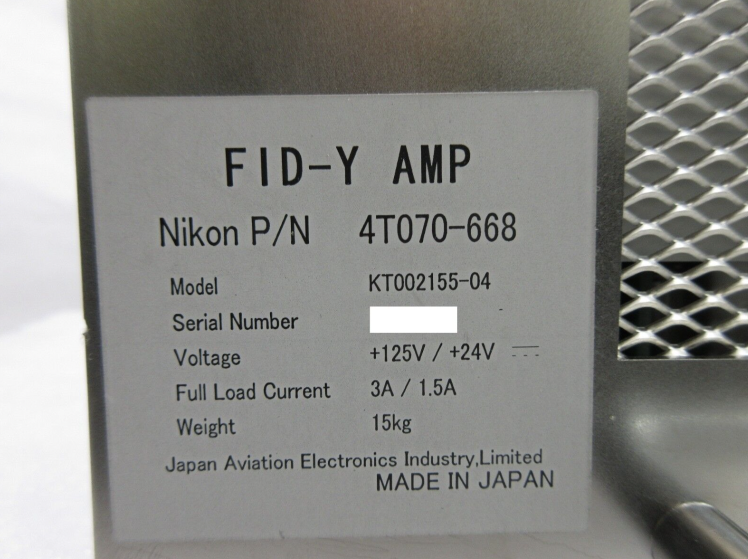 Used Nikon 4T070-668 FID-Y Amplifier KT002155-04 NSR-S620D ArF Immersion Scanner Used