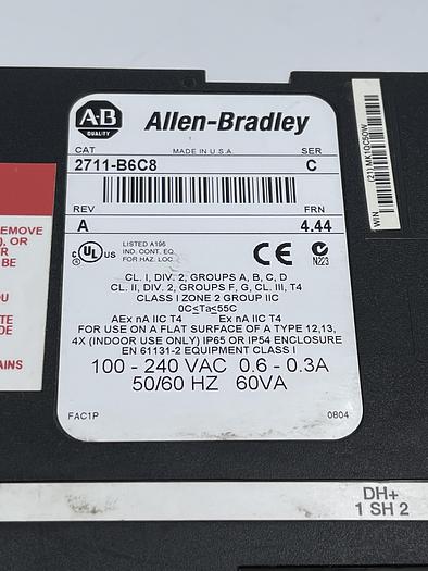 Used Allen-Bradley 2711-B6C8 Ser C Rev A FRN 4.4