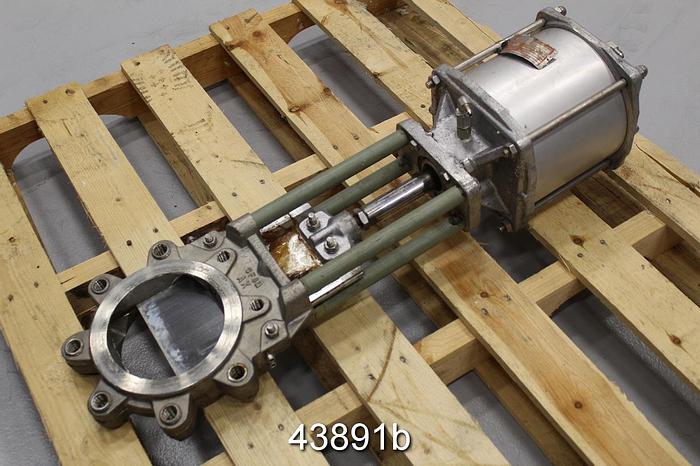 Used Wey Valve 6" Air Operated Knife Gate Valve, CF8M Body #43891