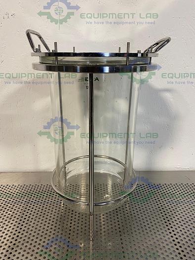 Used Allen Scientific Glass 15 Liter Glass Bioreactor Vessel w/ Headplate and Frame